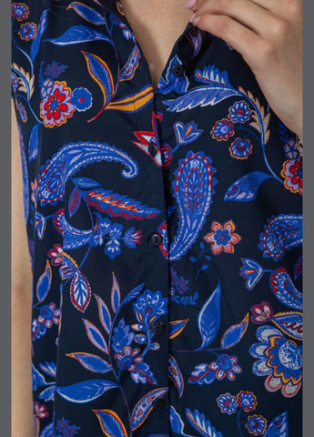 Синяя блуза с цветочным принтом Calliope 244R194