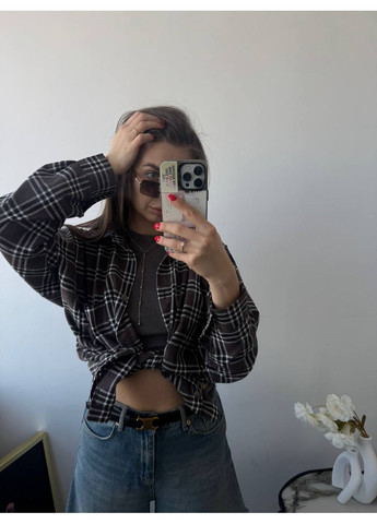 Жіноча картата сорочка oversize з довгим рукавом Україна (353492977)