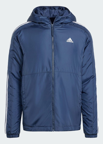 Синяя демисезонная куртка essentials 3-stripes insulated adidas