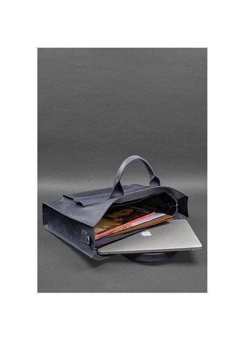 Сумка мужская кожаная через плечо для ноутбука и документов синый Crazy horse BlankNote (302007965)