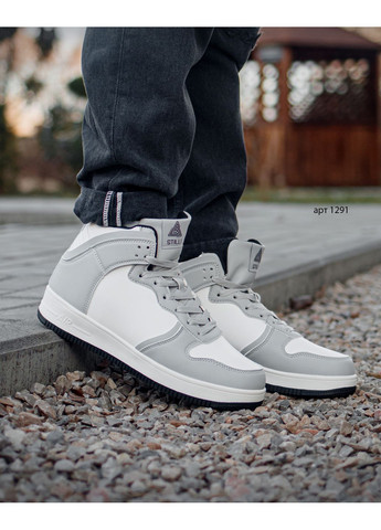 Светло-серые зимние зимние кроссовки air force grey white fur Stilli Air Force 1 High