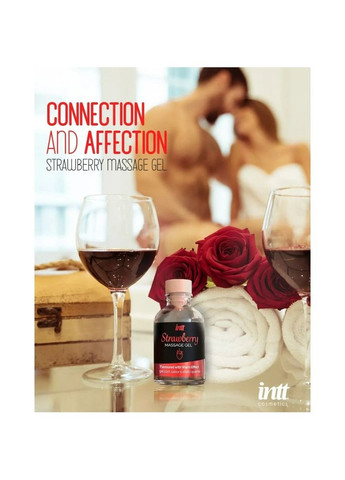 Съедобный массажный гель для интимных зон Strawberry 30 мл Intt (297400177)