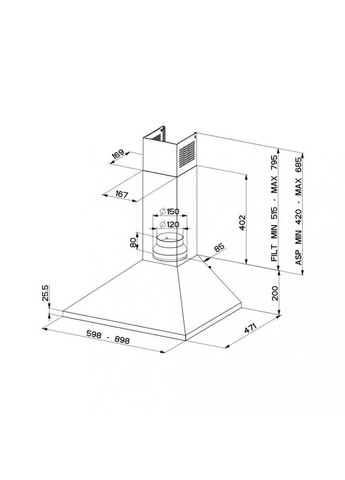 Витяжка VALUE PB BK A60 (320.0557.543) Faber (314981421)
