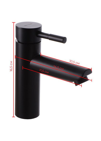 Змішувач для умивальника SUS001-A чорний (з нержавіючої сталі) (MI2802) Mixxus (315152535)