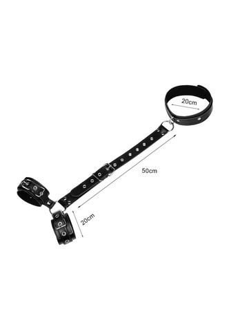 Черные наручники и ошейник на ремнях для БДСМ-игр We Love (298794692)