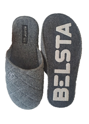 Серые тапочки бесшумные закрытые паркетные Белста