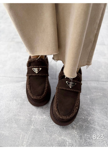 No Brand Стильные женские лоферы лоферы темно-коричневый з натуральная замша, — зима (366036607)