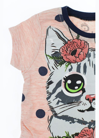 Рожева сукня літня трикотажна в горох киса персикова 92 см (42874) BABYKROHA (323469548)