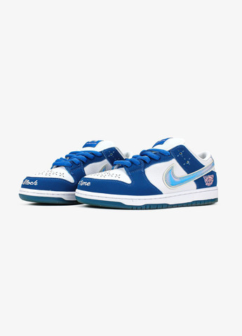 Синие всесезонные кроссовки мужские и женские nike b dunk the born x raised blue white | найк сб данк синие белые No Brand