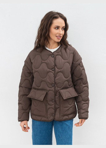 Коричневая демисезонная куртка-жилет Romashka Буффало