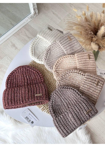 Женская шапка стильная красивая. Мужская шапка с двойным отворотом No Brand (362917710)