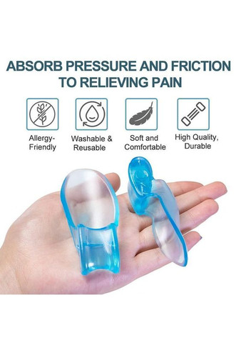 Ортопедичні силіконові коректори великого пальця ноги проти випираючої кісточки комплект Transparent Blue No Brand (350202687)