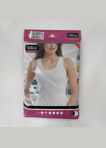 Белая женская майка рибана на широких бретелях Oztas — 304625534