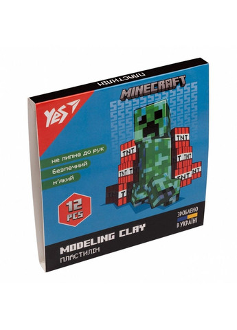 Пластилин 12 цветов 240 г Minecraft 540622 Yes (287327901)