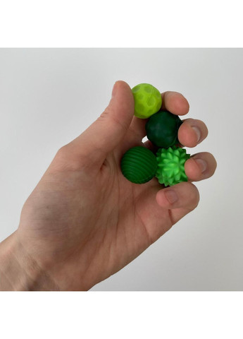 Магнітні сенсорні антистрес кульки з різними фактурами, набір 4 шт у кейсі зелені No Brand (371372767)