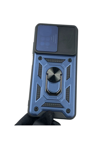 Чохол для Redmi Note 11 броньований з кільцем-тримачем підставкою зі шторкою на сяомі редмі нот 11 темно-синій rg1 Xiaomi (366228478)