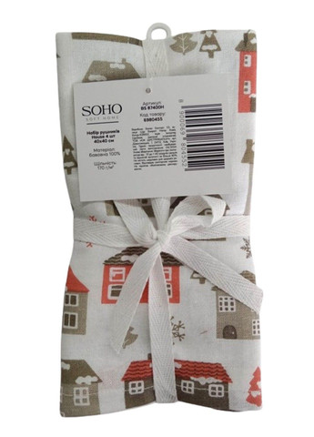 Кухонний текстиль Наб. руш. 40*40см бавовна 100% House 4 шт. Soho (365275790)