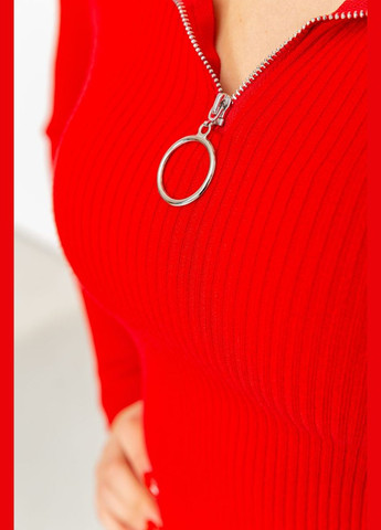 Кофта жіноча на блискавці в рубчик, колір червоний, Ager (288750957)