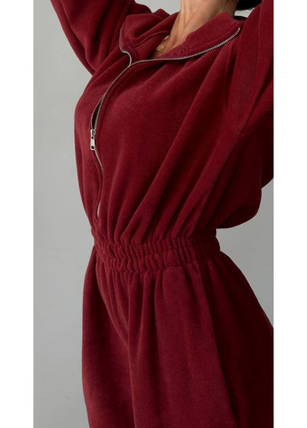 Женский флисовый комбинезон Avanti комбинезон-брюки однотонный бордовый повседневный флис