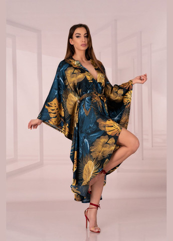 Атласный халат-кимоно Livia Corsetti Handis blue (334016558)