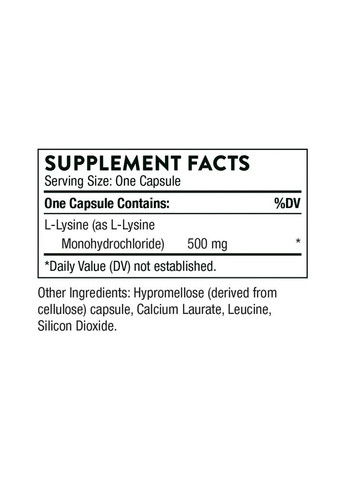 Лізин (L-lysine) 500 мг 60 капсул Thorne Research (361118452)