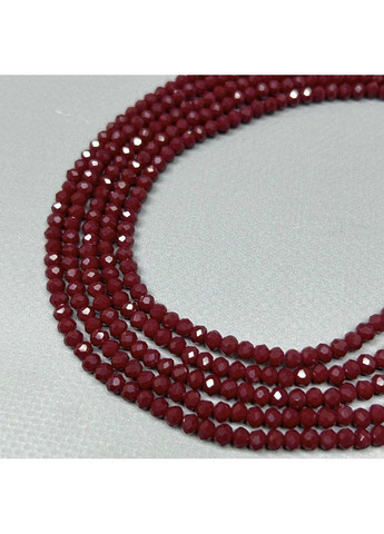 Намистини кришталеві рондель 4х3мм, нитка-135 од, бордовий матовий Plus-plus (354797276)