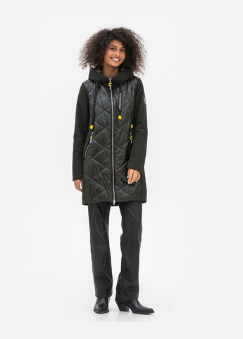 Темно-зеленая демисезонная куртка с капюшоном модель Visdeer 070