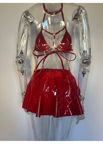 Латексный костюм женский для ролевих игор "Новогодний кролик" красный No Brand (315403198)