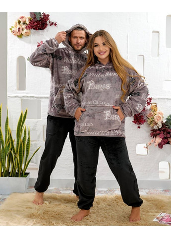 Бежева піжама жіноча тепла штани і кофта з капюшоном. плюшева піжама No Brand