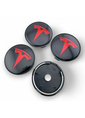 Ковпачок в диски Тесла заглушка для дисків 60/56 мм з червоним (1 шт.) Tesla (354698712)