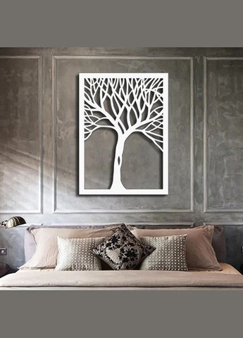 Панно 3D декоративне з об'ємом 15 мм для стін, Дерево біле Декоинт (278289912)