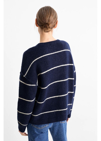 Темно-синій демісезонний светр з вовною та альпакою C&A