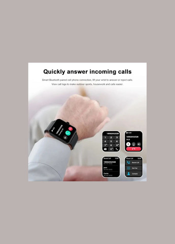 Cмарт часы Blackview R50, 1,85" с набором/ответом звонков, пульс/SPo2/монитором сна, +1 ремешок Smart Watch (334016542)