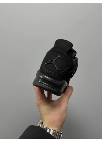 Черные летние кроссовки nike air jordan 4 retro all black найк аир джордан No Brand