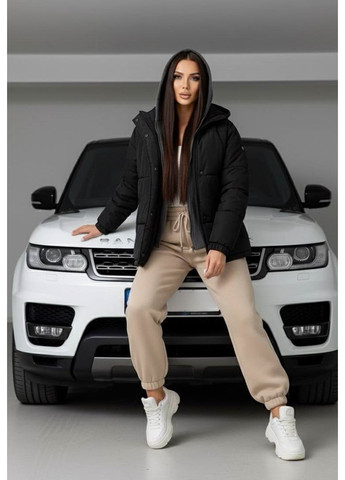 Чорна зимня куртка зимова з імітацією толстовки: норма та батал Nositi 4091-15Х