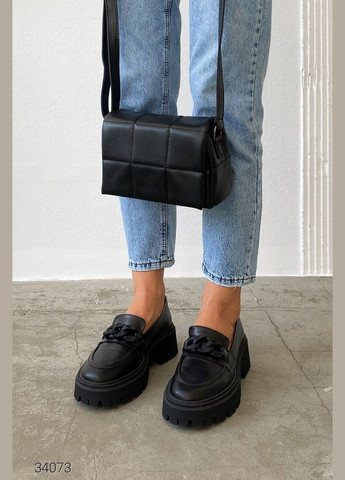 Liton Шкіряні лофери з масивним ланцюжком чорний з натуральна шкіра, україна — демісезон (303775572)