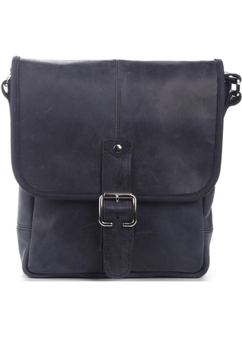 Мужская сумка через плечо из натуральной кожи с молнией и магнитным клапаном синяя (sku_11015) No Brand (328922600)