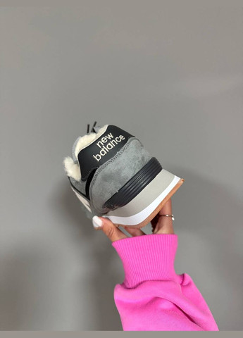 Кросівки зимові жіночі New Balance 574 winter gray white fur | Нью Беланс 574 сірі білі з хутром No Brand сірі зими (308360742)