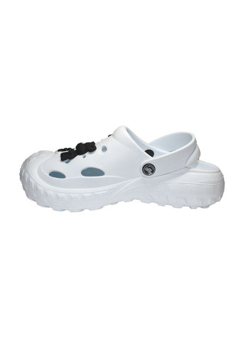 Білі крокси з декором, крокси з джибітсами, білі жіночі крокси код 124501 Jose Amorales (340108199)