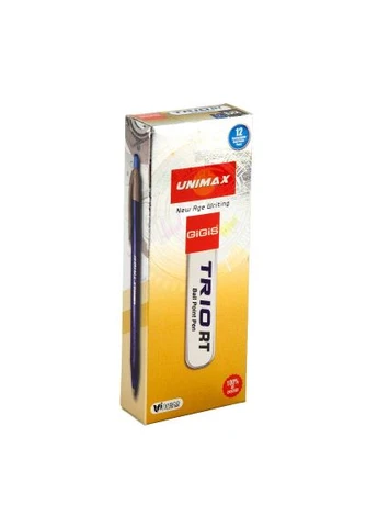 12шт, Ручка кулькова автоматична Trio RT, чорна (UX-109-01) Unimax автоматическая Trio RT, черная (400291783)