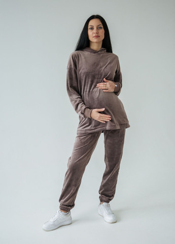 Велюровый спортивный костюм для беременных и кормящих мам с секретом для кормления HN (282597756)