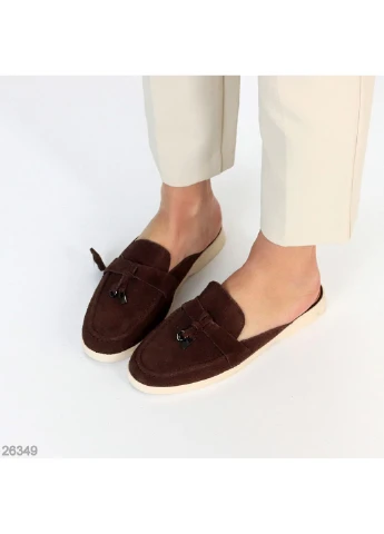 Коричневые шоколадные мюли No Brand