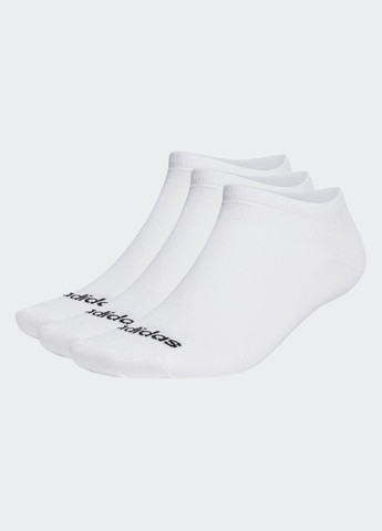 Білі три пари шкарпеток thin linear low-cut socks adidas логотипи (315827250)