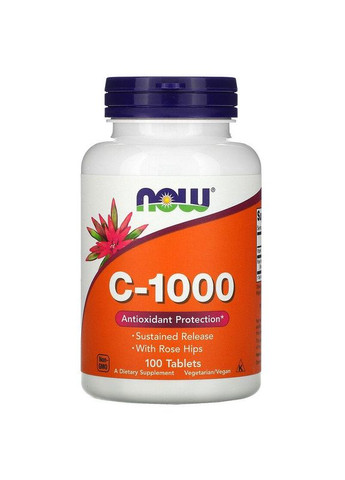 Вітамін C 1000 мг Vitamin C антиоксидант для зміцнення імунітету 100 таблеток Now Foods (264648091)