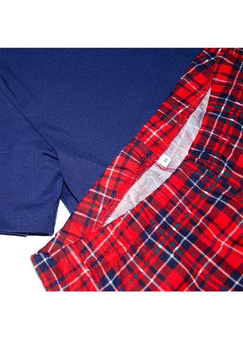 Комбинированная всесезон пижама м.ф-412 клеточка футболка + брюки Ярослав