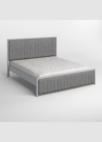 Полуторне дерев'яне ліжко Відень (RAL7040)/Аляска 93 (Сірий) 120х190 см (MBG-10796) Mebigrand (366086822)