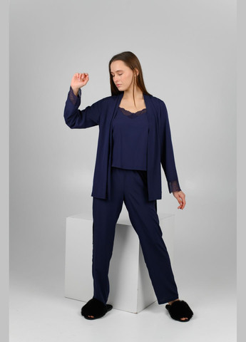 Синяя женский комплект с кружевом тройка софт N.EL.