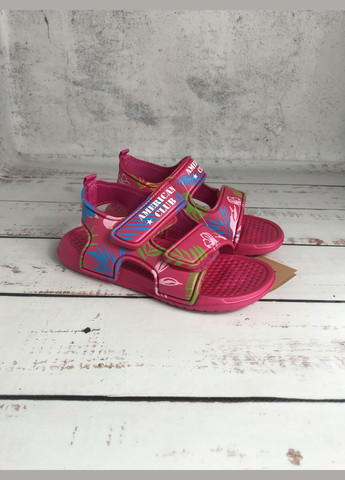 Розовые повседневные, пляжные сандалии босоножки детские на девочку eva розовый (255) American Club на липучке