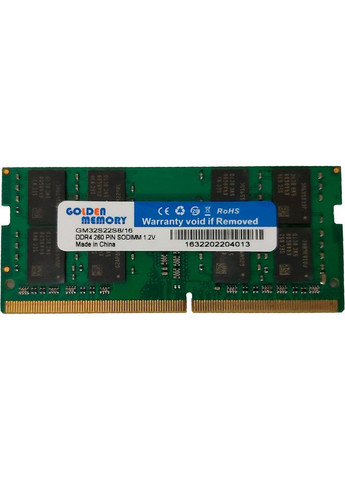 Модуль пам'яті для ноутбука SoDIMM DDR4 16GB 3200 MHz (GM32S22S8/16) Golden Memory (304255336)