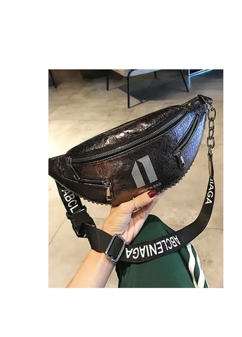 Женская сумка на пояс (бананка) black 1011В No Brand (382457769)